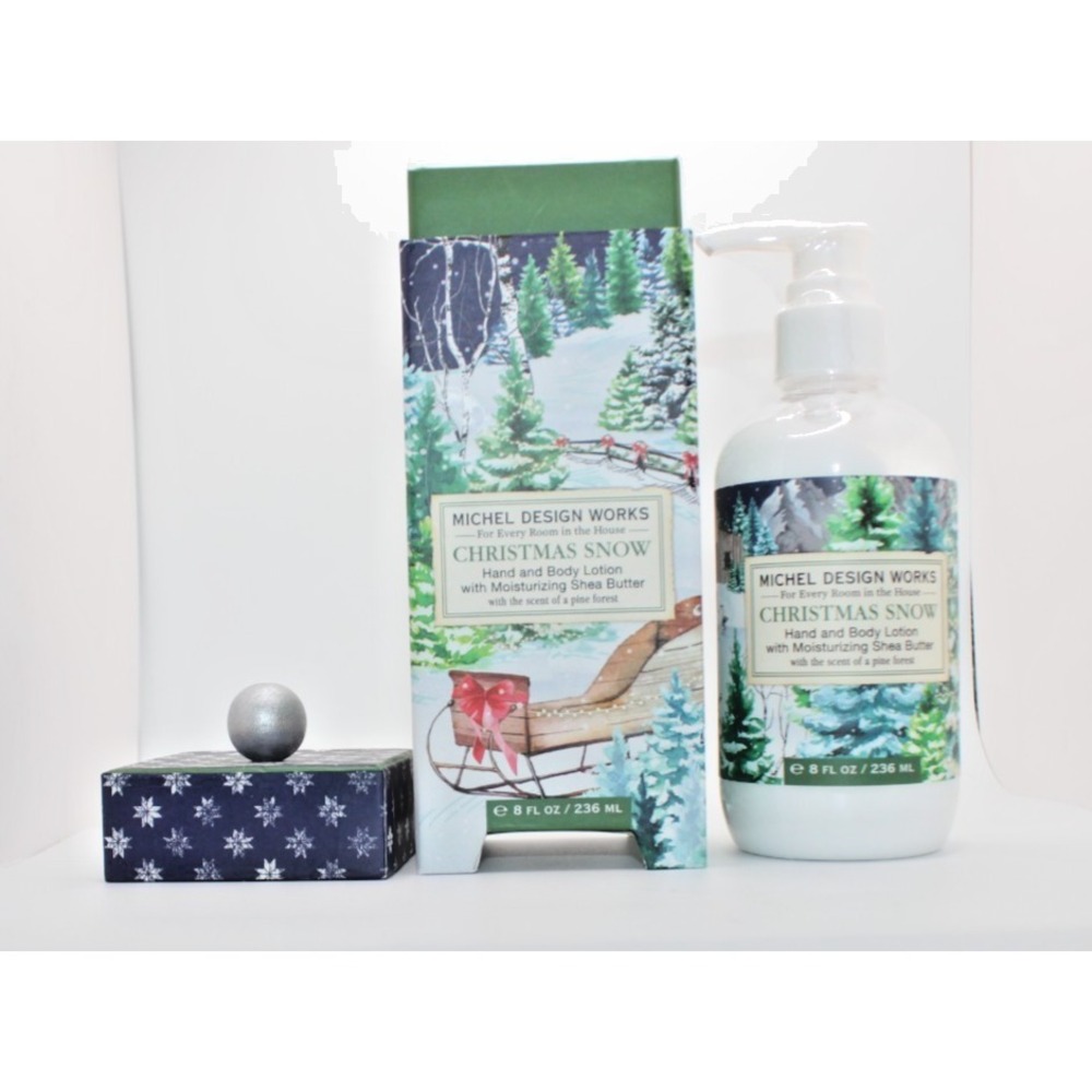 Michel Design Works Shea Butter Hand & Body Lotion Christmas Snow 8 oz Gift Box